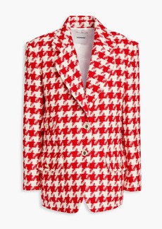 Sandro - Floriane houndstooth cotton-blend tweed blazer - Red - FR 40