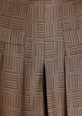 Sandro - Gael layered pleated jacquard shorts - Brown - FR 36