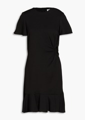 Sandro - Gathered cutout grain de poudre mini dress - Black - FR 34