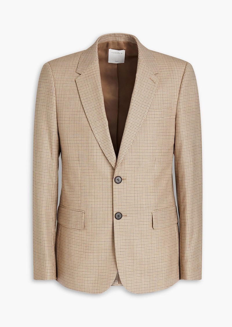 Sandro - Gingham wool-canvas suit jacket - Neutral - IT 52