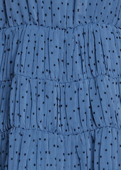 Sandro - Gwen gathered fil coupé crepon mini dress - Blue - FR 36