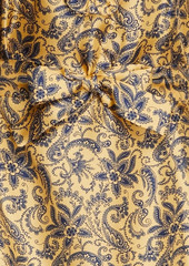 Sandro - Harmonie belted printed silk-twill mini dress - Yellow - FR 36