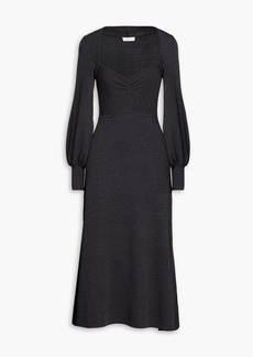 Sandro - Henriette ruched knitted mini dress - Gray - FR 34