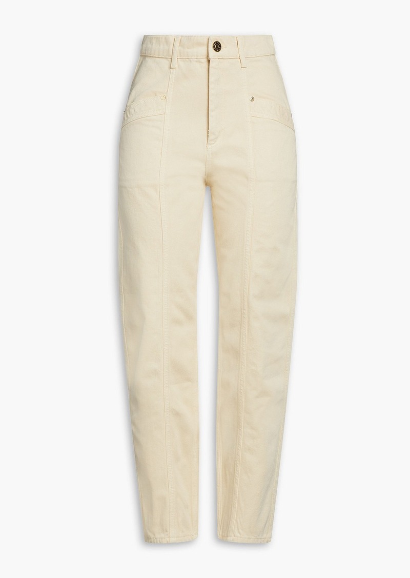 Sandro - High-rise tapered jeans - White - FR 40