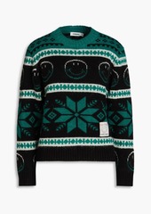 Sandro - Jacquard-knit wool-blend sweater - Black - 1