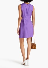 Sandro - Liv pleated cutout woven mini dress - Purple - FR 40