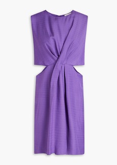 Sandro - Liv pleated cutout woven mini dress - Purple - FR 40