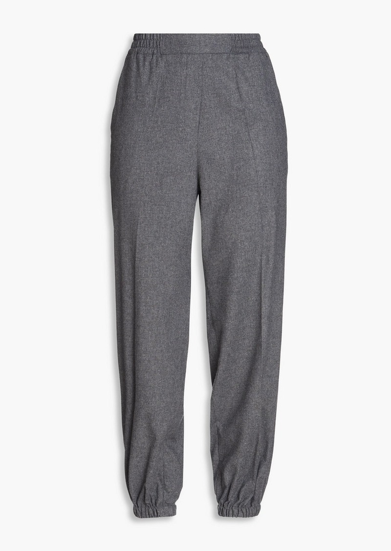 Sandro - Mélange felt tapered pants - Gray - FR 36