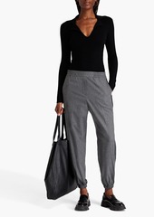 Sandro - Mélange felt tapered pants - Gray - FR 36