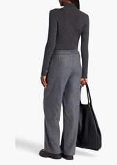 Sandro - Mélange wool-blend felt wide-leg pants - Gray - FR 42