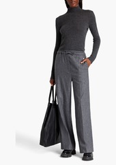 Sandro - Mélange wool-blend felt wide-leg pants - Gray - FR 42