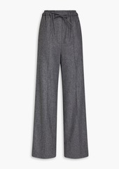 Sandro - Mélange wool-blend felt wide-leg pants - Gray - FR 42