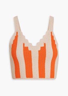 Sandro - Nohan cropped striped crochet top - Orange - 2