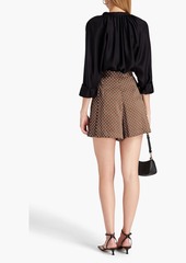 Sandro - Noisette pleated printed satin-twill shorts - Brown - FR 34