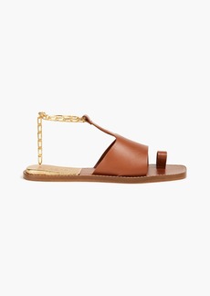 Sandro - Parma chain-trimmed leather sandals - Brown - EU 36
