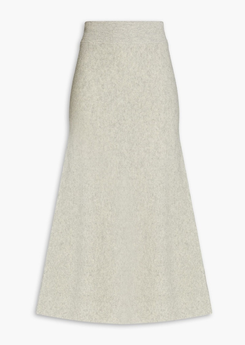 Sandro - Ribbed wool midi skirt - Gray - FR 40