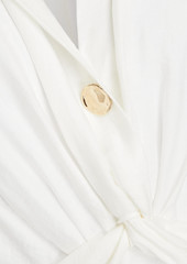 Sandro - Sigrid twist-front twill mini shirt dress - White - FR 42