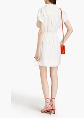 Sandro - Sigrid twist-front twill mini shirt dress - White - FR 40