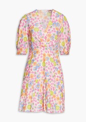 Sandro - Sonia gathered floral-print linen-blend mini dress - Multicolor - FR 40