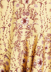 Sandro - Suzette belted floral-print satin-twill mini dress - Yellow - FR 40