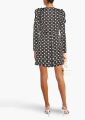 Sandro - Wrap-effect printed woven mini dress - Black - FR 34