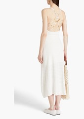 Sandro - Yvana bead-embellished pointelle-knit midi dress - White - FR 40