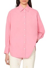 sandro Adriana Button-Up Shirt in Pink at Nordstrom