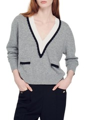 sandro Alisson Scallop Trim Sweater