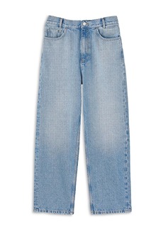 Sandro Bibi High Rise Wide Leg Jeans in Light Blue