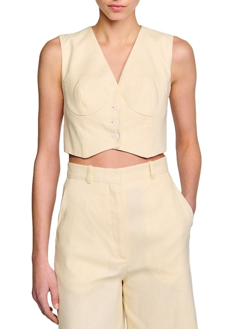 Sandro Cangie Cropped Corset Vest