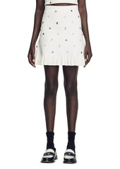 Sandro Clarane Embellished Ruffle Mini Skirt