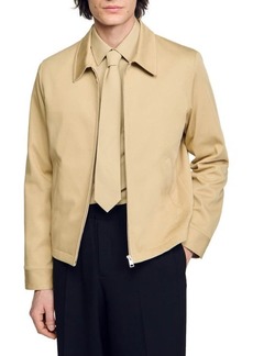 sandro Cotton Twill Zip Jacket