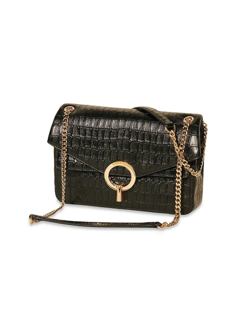 Sandro Croc-Embossed Leather Handbag