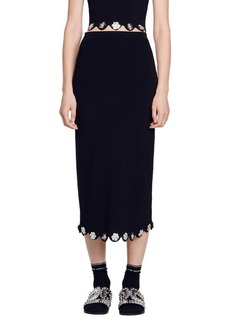sandro Daliane Knit Midi Skirt