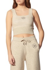 sandro Embroidered Crop Tank Sweater in Mocked Grey at Nordstrom