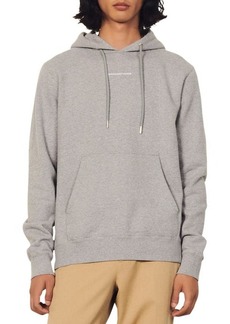 sandro Embroidered Logo Hoodie in Mocked Grey at Nordstrom