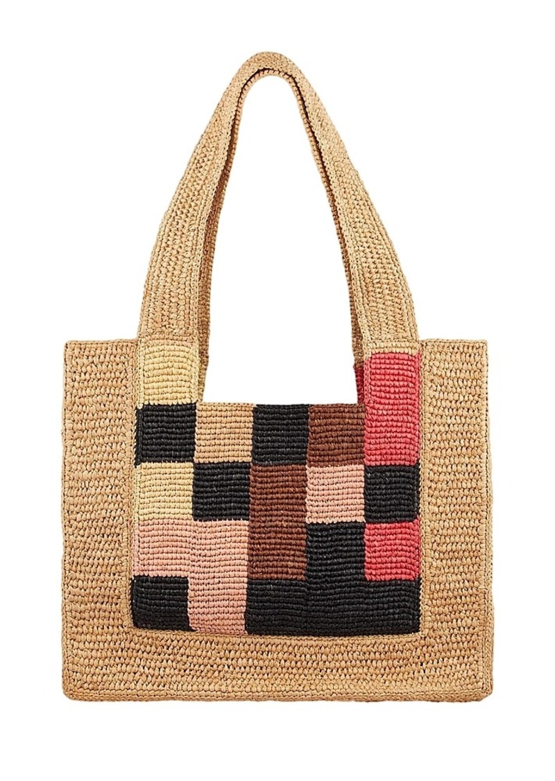 Sandro Flagbag Raffia Tote