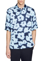 sandro Floral Oversize Button-Up Shirt
