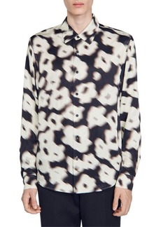 sandro Floral Relaxed Fit Button-Up Shirt