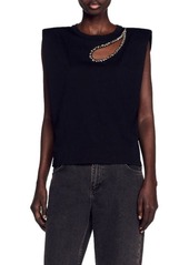 sandro Gustave Shoulder Pad Shell Top