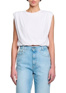 sandro Hady Cotton Crop T-Shirt