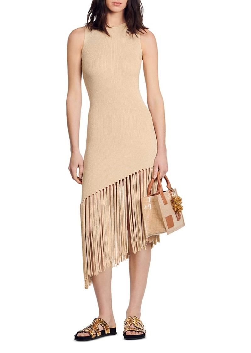 Sandro Hantas Knit Fringe Dress