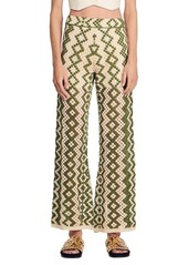 sandro Henrik Open Stitch Straight Leg Pants