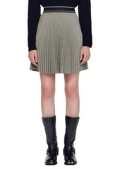 sandro Hockney Check Pleated Skirt