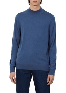 sandro Industrial Mock Neck Wool Sweater in Blue Grey at Nordstrom