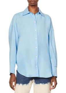 sandro Lorraine Button-Up Shirt in Sky Blue at Nordstrom