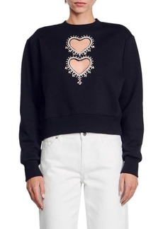 sandro Love Heart Embellished Sweater
