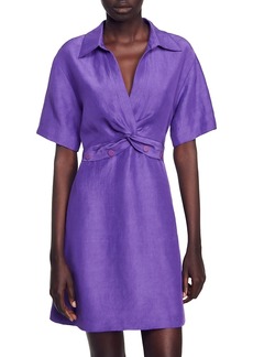 Sandro Luce Twisted Collared Dress