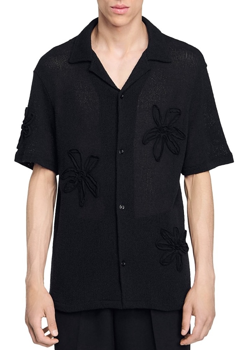 Sandro Mesh Flower Shirt