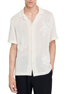 Sandro Mesh Flower Shirt
